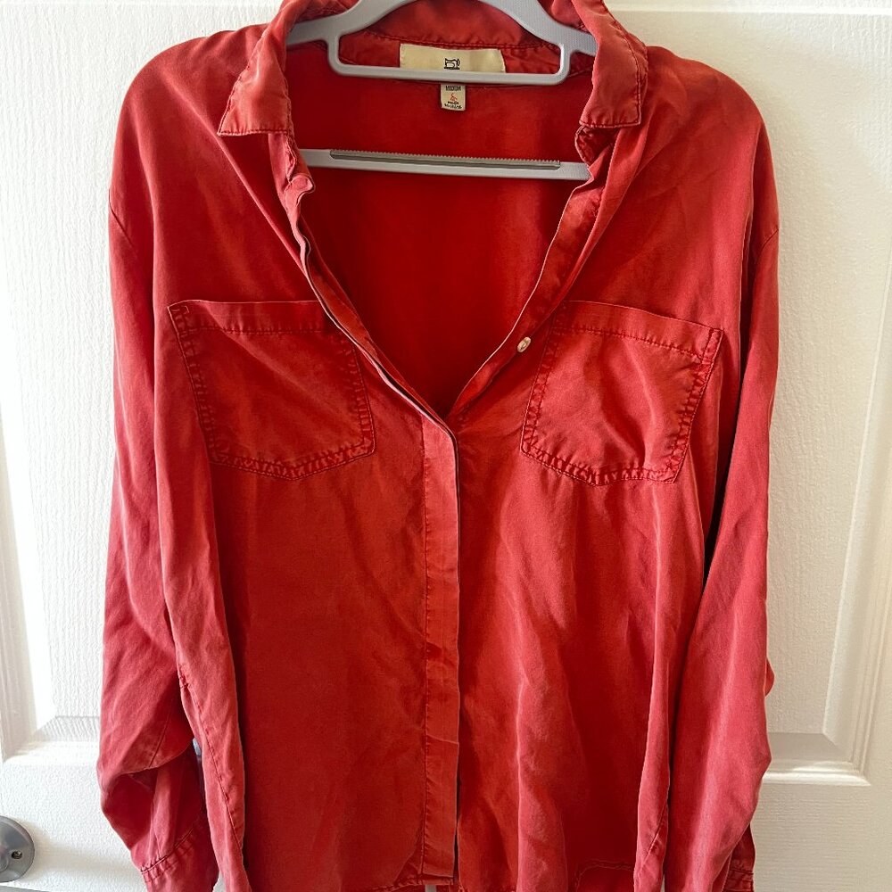 Burgundy Button Down Top